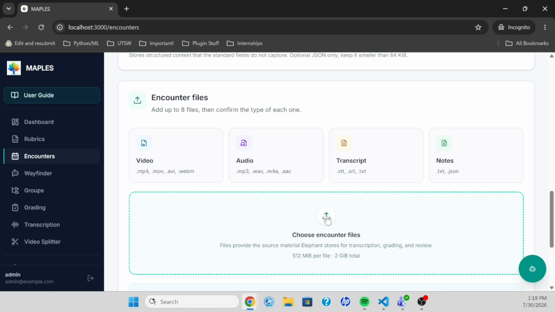Wayfinder: Upload Encounters and Run Automated Grading in MAPLES